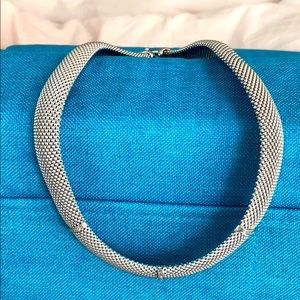 necklace/sterling silver/ diamond chips/18.5 inch.